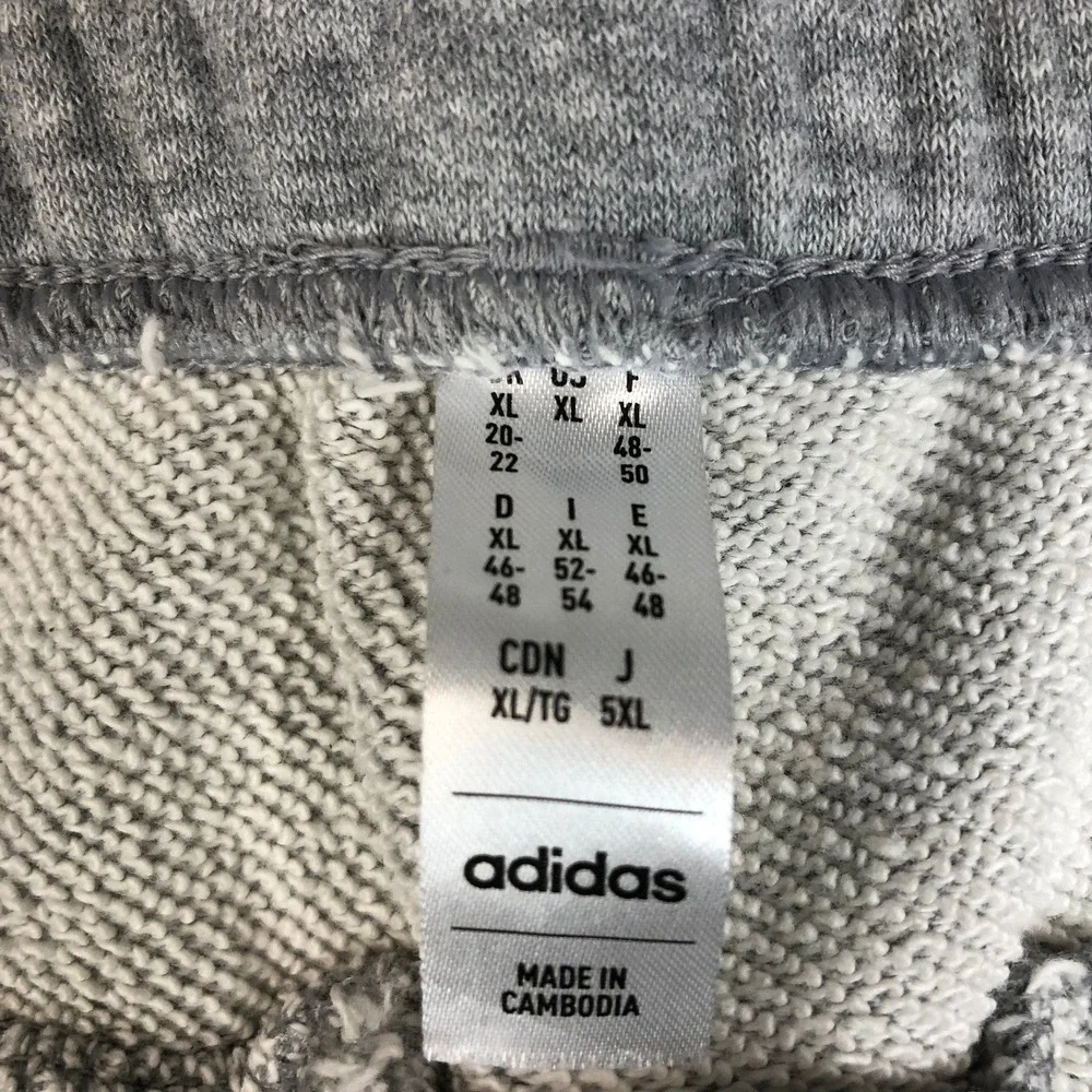 Adidas‎ Essentials French Terry Tapered Cuff Logo Pants Grey Mens Size XL